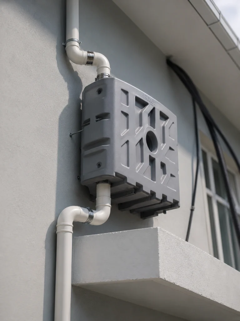 RISM 251 Dual Wall Rainwater Harvesting Tank Mounted on Exterior Wall and Concrete RC Slab in Malaysia