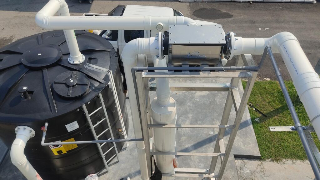 Industrial Rainwater Harvesting System Installation Site with Storage Tank, Filtration Unit and Piping by I Controls Solution Malaysia